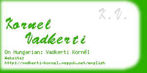 kornel vadkerti business card