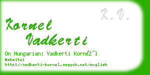 kornel vadkerti business card